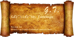 Góliáth Taddeus névjegykártya